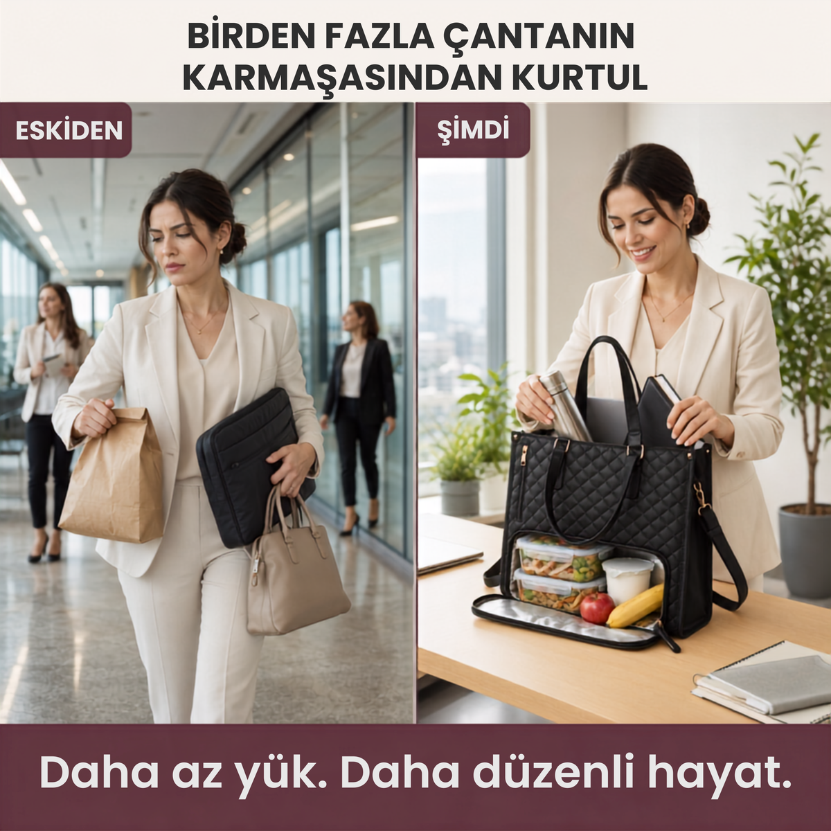 Toveli® 3’ü 1 Arada Tote Çanta